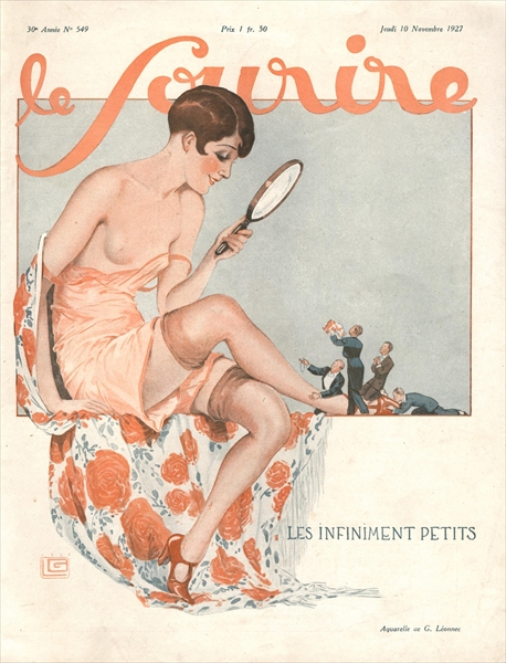 Front cover of ''Le Sourire'', November 1927 (colour litho)  à Georges Leonnec