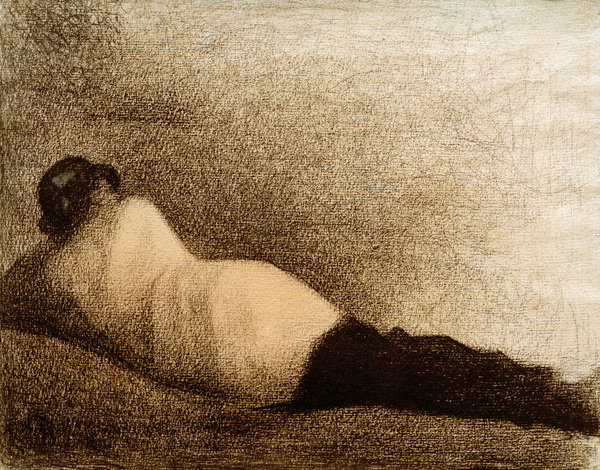G.Seurat, Liegender Mann (Studie) à Georges Seurat