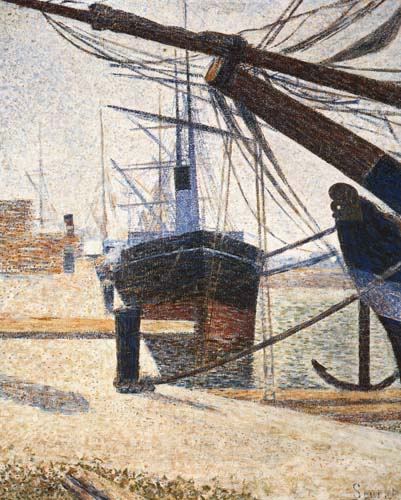 A Corner of the Harbor of Honfleur à Georges Seurat