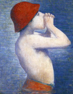 Détail d'une sortie de bain à Asnières à Georges Seurat