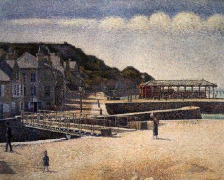 The Harbour and the Quays at Port-en-Bessin à Georges Seurat