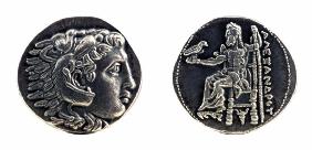 Greek silver tetradrachm from Alexander the Great