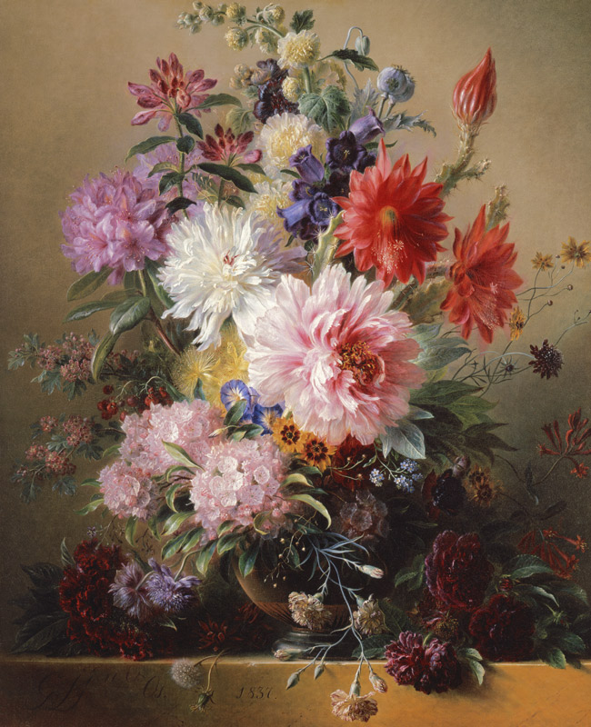 Still life with flowers à Georgius Jacobus Johannes van Os