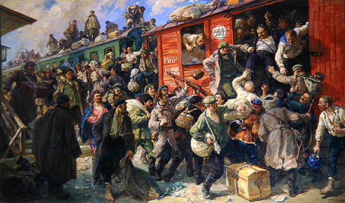 Spontaneous Release of the Tsarist Armed Forces in 1917, 1928 (oil on canvas) à Georgiy Konstantinovich Savitsky