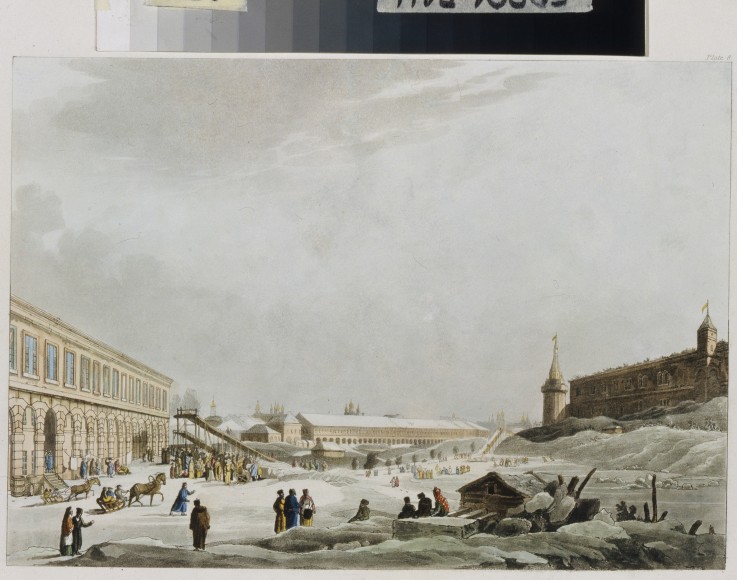 View of a Ice Skating Rink during Carnival Time in Moscow à Gerard de la Barthe