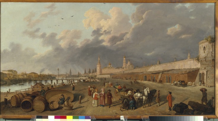 View of the Moskvoretsky bridge und the Kremlin à Gerard de la Barthe