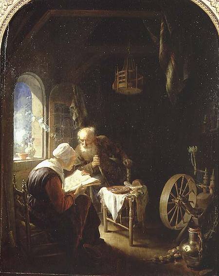 The Bible Lesson, or Anne and Tobias à Gerard Dou