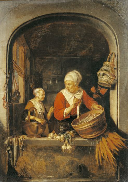 Cook by the Window /Paint.aft.Dou/ 1650 à Gerard Dou