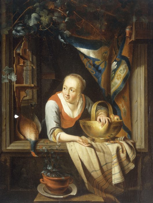 Dutch School, A young Woman. à Gerard Dou