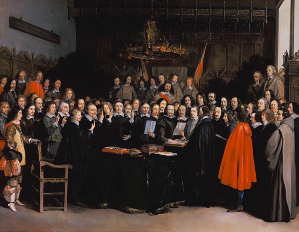 The Swearing of the Oath of Ratification of the Treaty of Munster à Gerard ter Borch ou Terborch