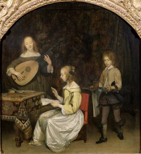 The Concert: Singer and Theorbo Player à Gerard ter Borch ou Terborch