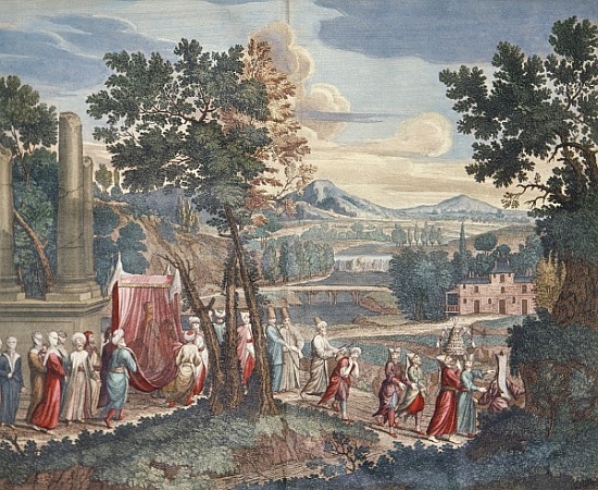 Turkish marriage procession, 1712-13 à Gerard Jean Baptiste Scotin