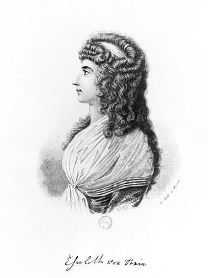 Charlotte von Stein, born von Schardt, late 18th century-early 19th century; engraved by G. Wolf à École allemande