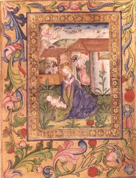 Codex Ser Nov 2599 f. 39v The Birth of Christ à École allemande