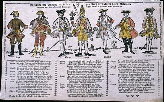 Copy and Discussion of the Nations Currently at War, c.1760 à École allemande