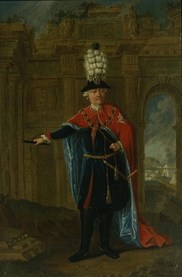 Frederick the Great dressed in the costume of the Order of the Black Eagle à École allemande