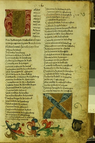 Martin Luther''s enrolment sheet at the University of Erfurt, April 1501 à École allemande