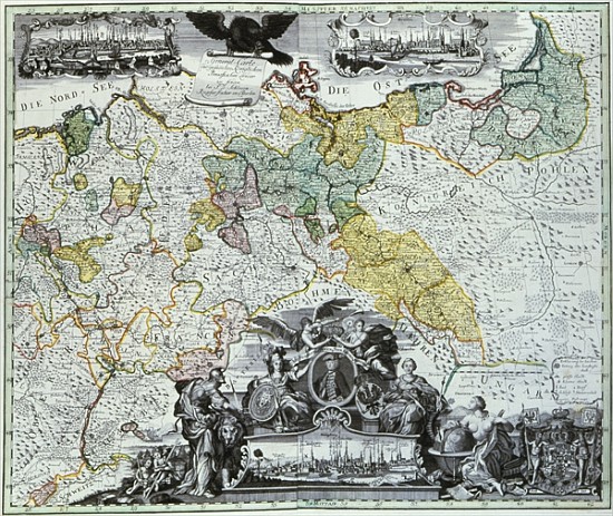 Master Sheet of the Prussian Sovereign Countries, c.1765 à École allemande