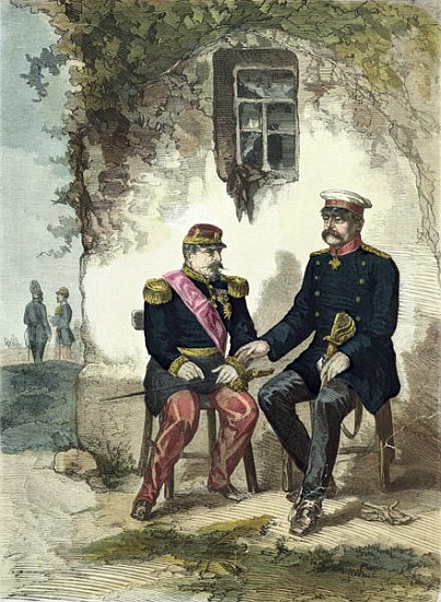 Meeting between Otto von Bismarck (1815-98) and Napoleon III (1808-73) at Donchery, 2nd September 18 à École allemande