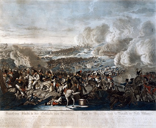 Napoleon''s flight from the Battle of Waterloo, 18th June 1815 à École allemande