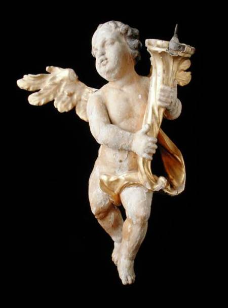 Pair of flying putti à École allemande