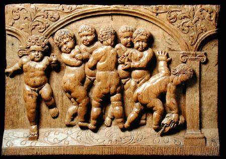 Relief panel depicting a group of putti à École allemande