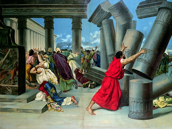 Samson and Delilah and the destruction of the Temple à École allemande