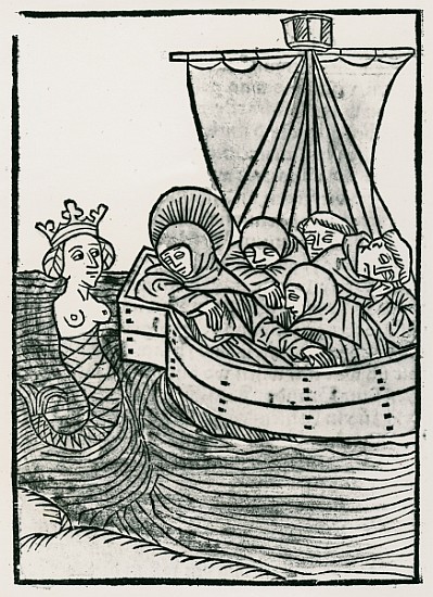 St. Brendan and the Siren, illustration from ''The Voyage of St. Brendan'' à École allemande