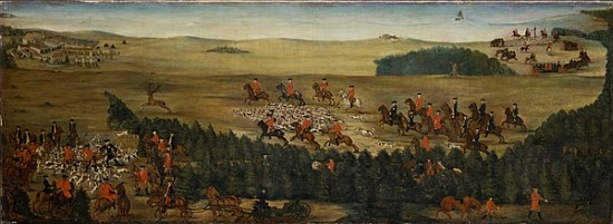 Stag-hunting with Frederick William I of Prussia à École allemande