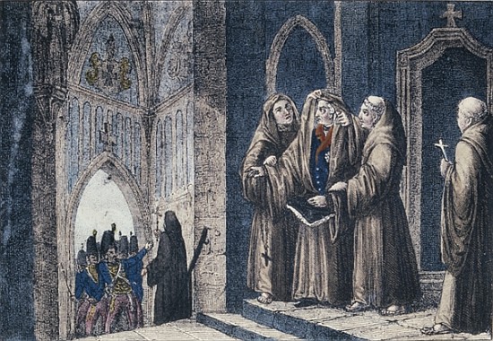 The Monks covering the King with a drape in the Camenz Convent à École allemande