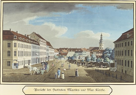 View of the Hackescher Markt and the Church of St. Mary, Berlin à École allemande