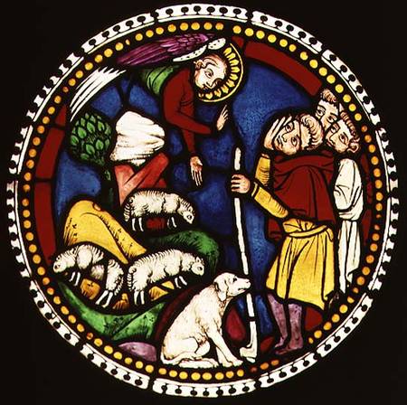 Window depicting The Annunciation to the Shepherds à École allemande