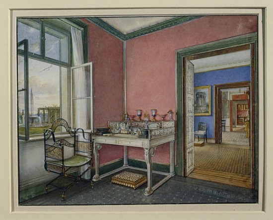 Writing cabinet of the crown princess in the Charlottenhof Palace, Berlin à École allemande