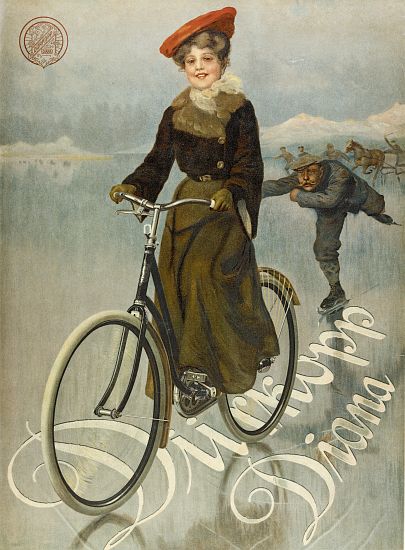 Poster advertising Duerkopp bicycles à École allemande, (20ème siècle)