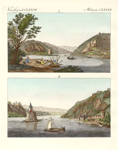 Picturesque views of the Rhine à École allemande, (19ème siècle)