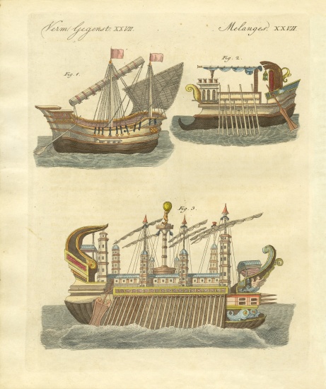 Ancient ships à École allemande, (19ème siècle)