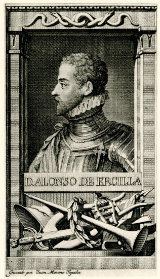 Don Alonso de Ercilla y Zuniga à École allemande, (19ème siècle)