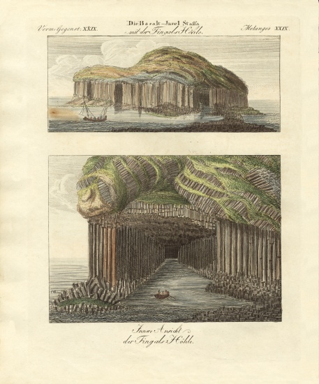 Fingal's Cave on the island of Staffa à École allemande, (19ème siècle)