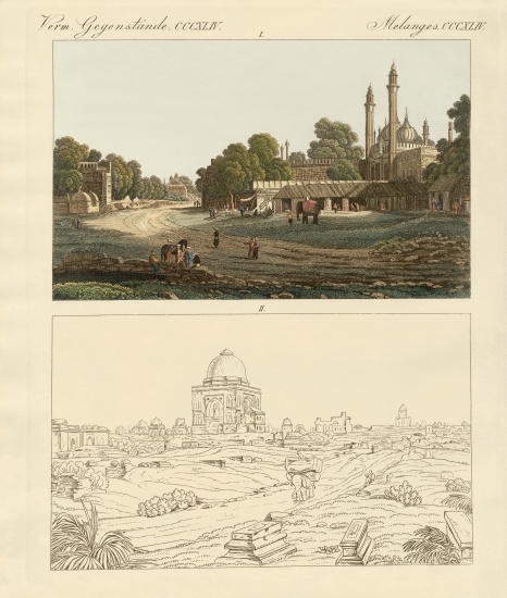 New and Old Delhi à École allemande, (19ème siècle)