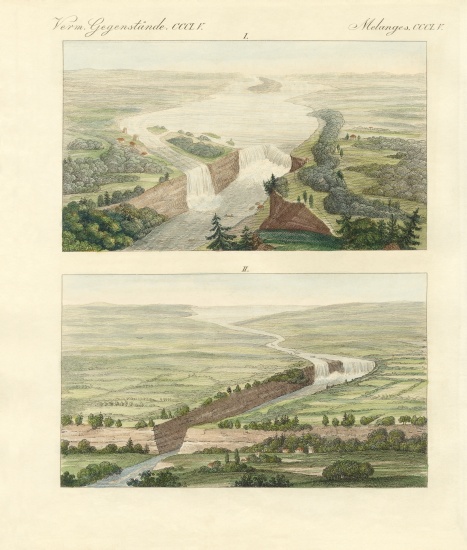 Over the Niagara Falls and its setting à École allemande, (19ème siècle)