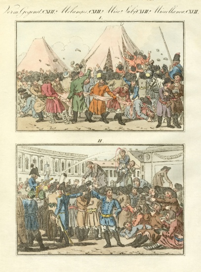 Russians ethnic festivities à École allemande, (19ème siècle)