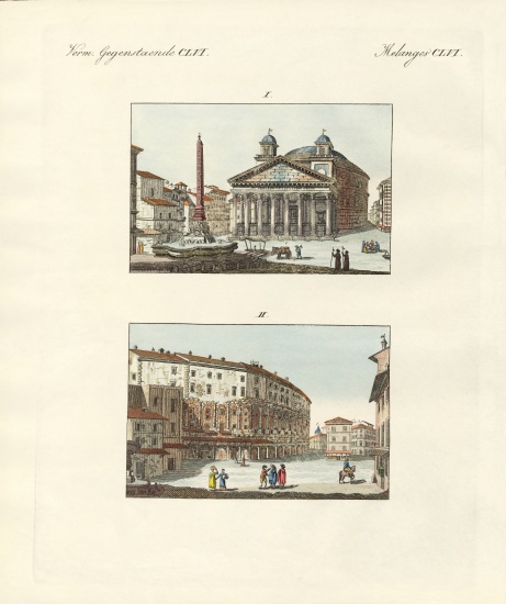 Strange building in Rome à École allemande, (19ème siècle)