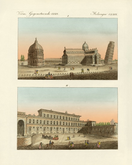 Strange buildings in Italy à École allemande, (19ème siècle)