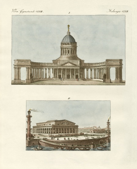 Strange buildings in Petersburg à École allemande, (19ème siècle)