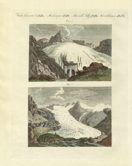 Strange glaciers as the birth of large rivers à École allemande, (19ème siècle)