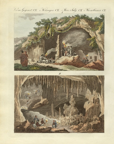 The cave of Antiparos à École allemande, (19ème siècle)