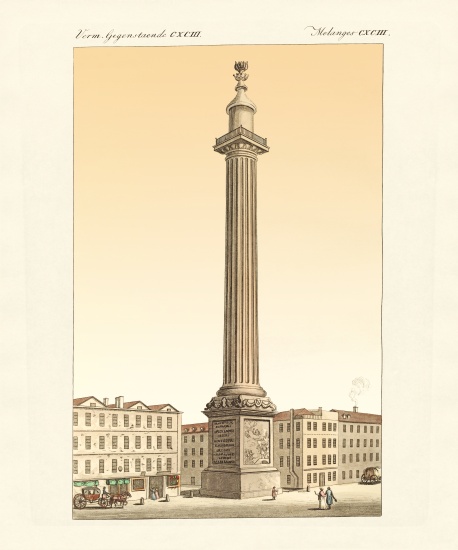 The monument in London à École allemande, (19ème siècle)