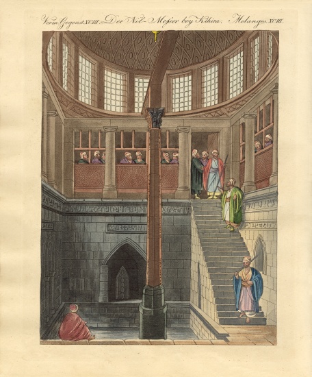 The Nilometer on the island of Rawda near Cairo à École allemande, (19ème siècle)
