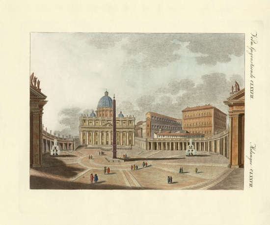 The St. Peter's Cathedral in Rome à École allemande, (19ème siècle)