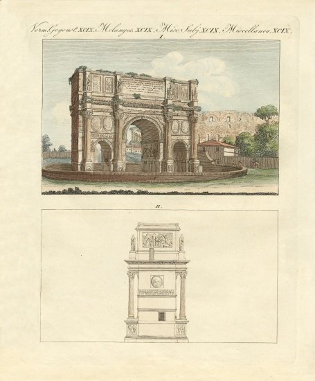 The Triumphal Arch of Emperor Constantin in Rome à École allemande, (19ème siècle)